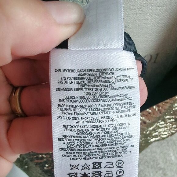 Brooks Bros Dress 16 X Large Short Metallic Gold Jacquard - Picture 10 of 10